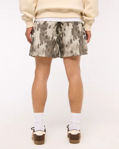 Abercrombie & Fitch Retro Mesh Short In Neutral