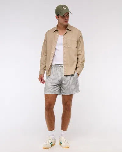 Abercrombie & Fitch Retro Mesh Short In Neutral