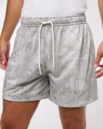 Abercrombie & Fitch Retro Mesh Short In Neutral