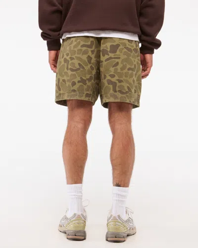 Abercrombie & Fitch Cotton Pull-on Short In Green