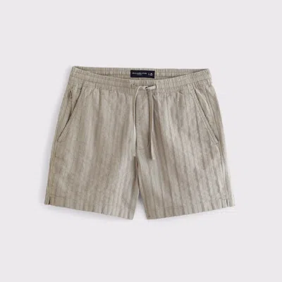 Abercrombie & Fitch Textured Pull-on Short In Gray