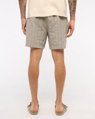 Abercrombie & Fitch Textured Pull-on Short In Gray