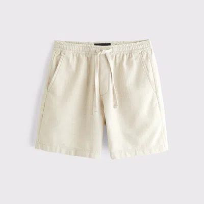 Abercrombie & Fitch Cotton Texture Pull-on Short In White