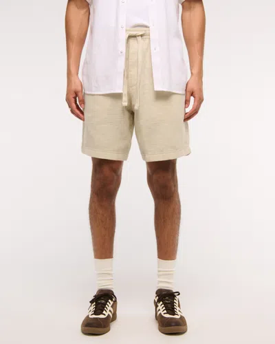 Abercrombie & Fitch Cotton Texture Pull-on Short In White