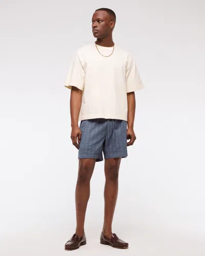 Abercrombie & Fitch Textured Pull-on Short In Blue