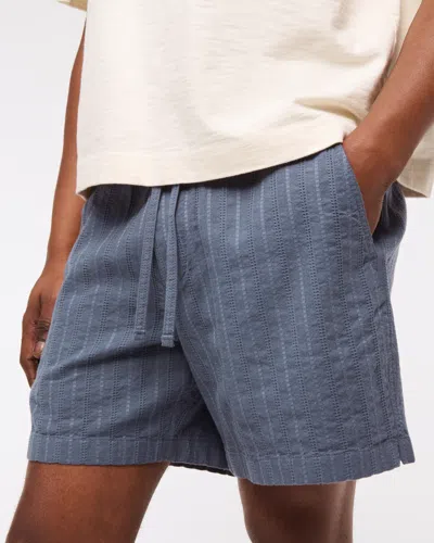 Abercrombie & Fitch Textured Pull-on Short In Blue