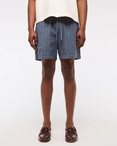 Abercrombie & Fitch Textured Pull-on Short In Blue