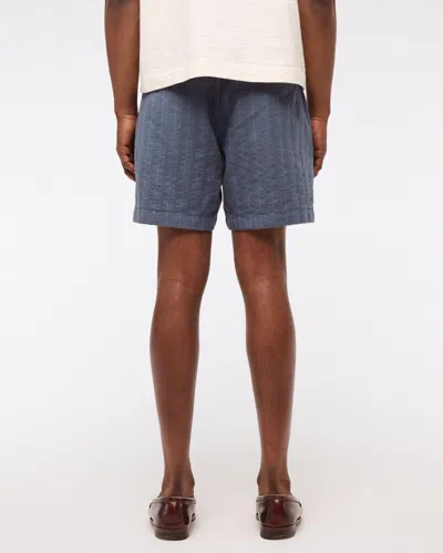 Abercrombie & Fitch Textured Pull-on Short In Blue