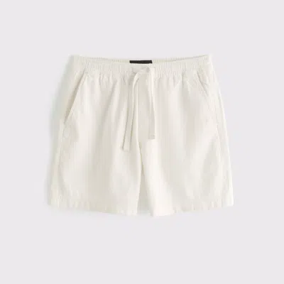 Abercrombie & Fitch Cotton Texture Pull-on Short In White