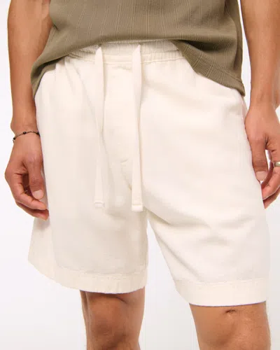 Abercrombie & Fitch Cotton Texture Pull-on Short In White