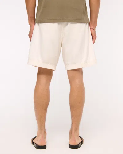 Abercrombie & Fitch Cotton Texture Pull-on Short In White