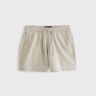 Abercrombie & Fitch Seersucker Pull-on Short In Neutral