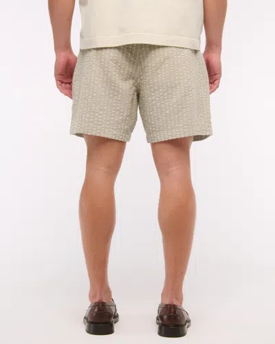 Abercrombie & Fitch Seersucker Pull-on Short In Neutral