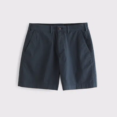 Abercrombie & Fitch Linen-blend Plainfront Short In Blue