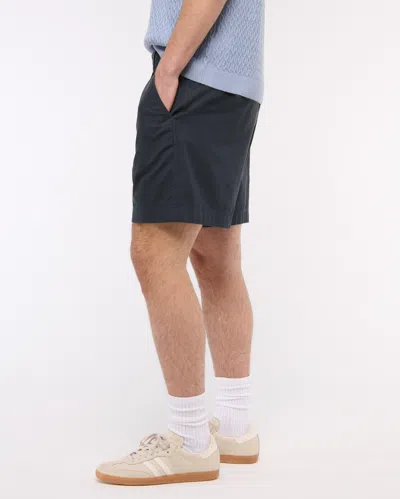 Abercrombie & Fitch Linen-blend Plainfront Short In Blue