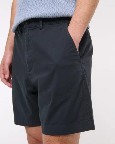 Abercrombie & Fitch Linen-blend Plainfront Short In Blue