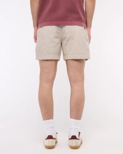 Abercrombie & Fitch Linen-blend Plainfront Short In Pink