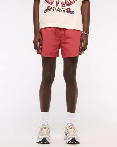 Abercrombie & Fitch Nylon Pull-on Short In Red