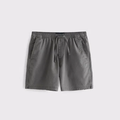 Abercrombie & Fitch Cotton-blend Pull-on Short In Gray