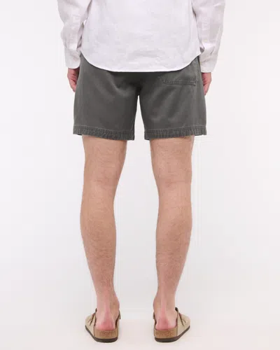 Abercrombie & Fitch Cotton-blend Pull-on Short In Gray