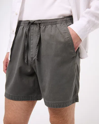 Abercrombie & Fitch Cotton-blend Pull-on Short In Gray