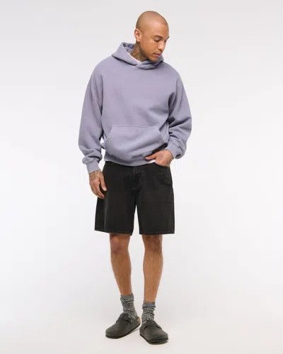 Abercrombie & Fitch Loose Denim Short In Black