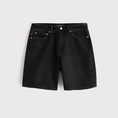 Abercrombie & Fitch Loose Denim Short In Black
