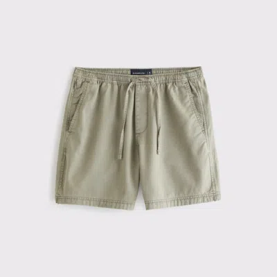 Abercrombie & Fitch Cotton-blend Pull-on Short In Green