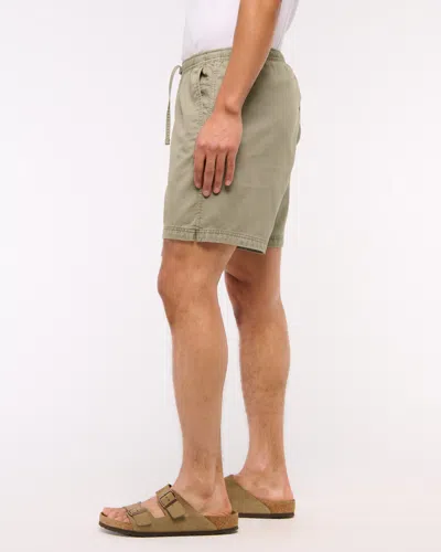 Abercrombie & Fitch Cotton-blend Pull-on Short In Green
