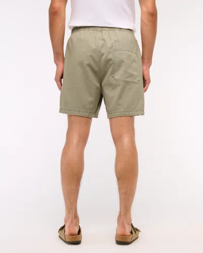 Abercrombie & Fitch Cotton-blend Pull-on Short In Green