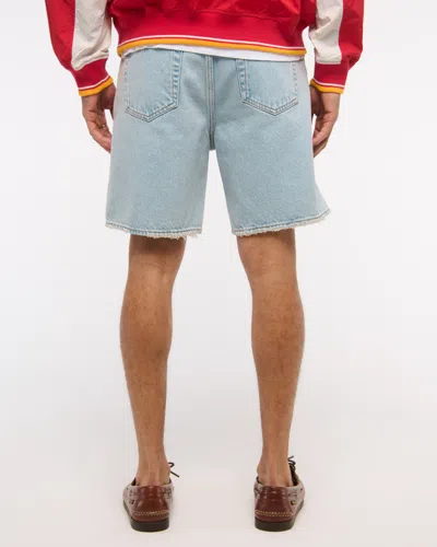 Abercrombie & Fitch Loose Denim Short In Black