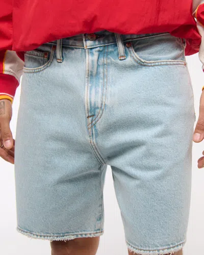 Abercrombie & Fitch Loose Denim Short In Black