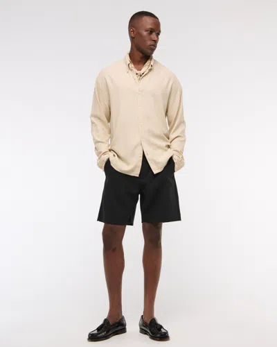 Abercrombie & Fitch Fixed Waist Dressy Short In Black