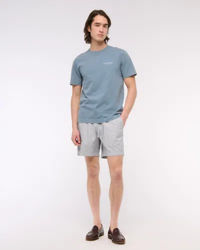 Abercrombie & Fitch Linen-blend Pull-on Short In Blue