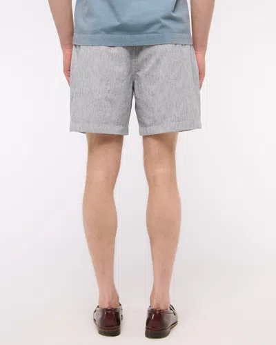 Abercrombie & Fitch Linen-blend Pull-on Short In Blue