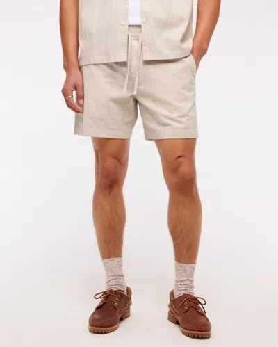Abercrombie & Fitch Linen-blend Pull-on Short In White
