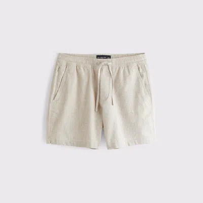 Abercrombie & Fitch Linen-blend Pull-on Short In White