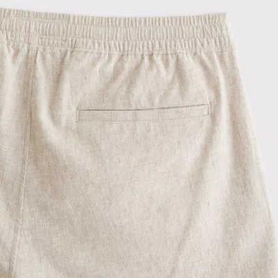 Abercrombie & Fitch Linen-blend Pull-on Short In White