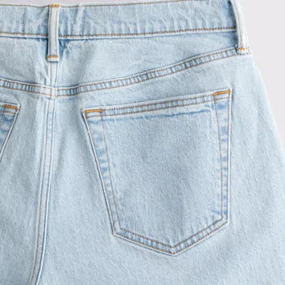 Abercrombie & Fitch Athletic Loose Denim Short In Blue