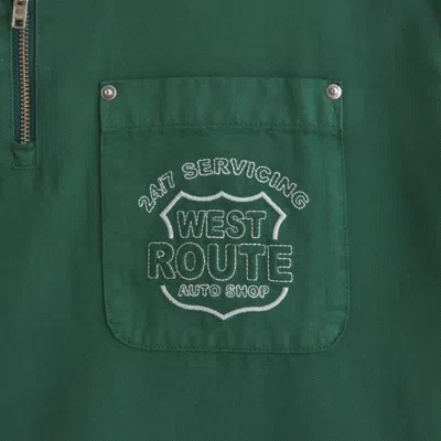 Abercrombie & Fitch Graphic Zip Popover Shirt In Green