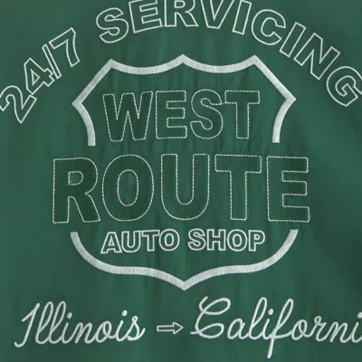 Abercrombie & Fitch Graphic Zip Popover Shirt In Green