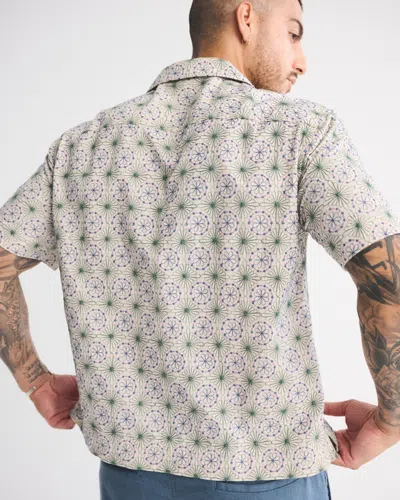 Abercrombie & Fitch Camp Collar Lace Shirt In White