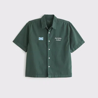 Abercrombie & Fitch Short-sleeve Pga Scottish Open Button-up Shirt In Green