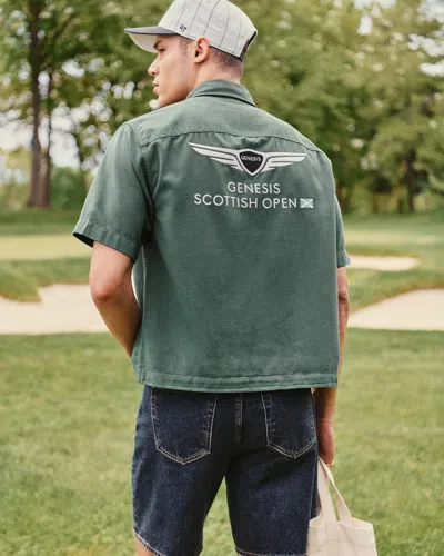 Abercrombie & Fitch Short-sleeve Pga Scottish Open Button-up Shirt In Green