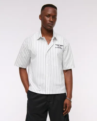 Abercrombie & Fitch Short-sleeve Pga Scottish Open Button-up Shirt In White