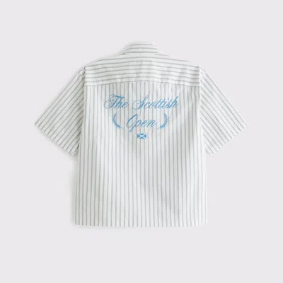 Abercrombie & Fitch Short-sleeve Pga Scottish Open Button-up Shirt In White