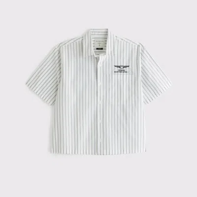 Abercrombie & Fitch Short-sleeve Pga Scottish Open Button-up Shirt In White
