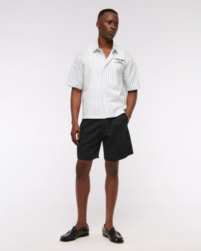 Abercrombie & Fitch Short-sleeve Pga Scottish Open Button-up Shirt In White