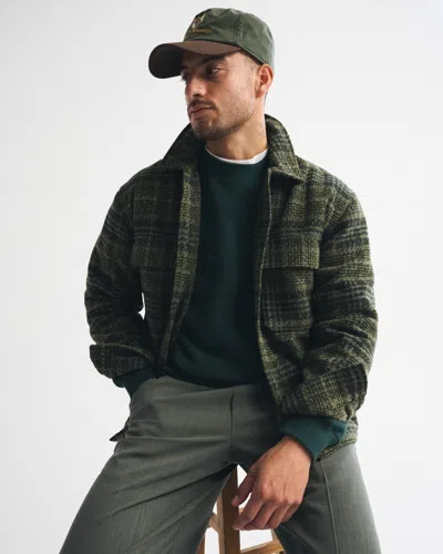 Abercrombie & Fitch Boucle Shirt Jacket In Green