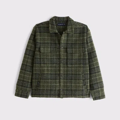 Abercrombie & Fitch Boucle Shirt Jacket In Green